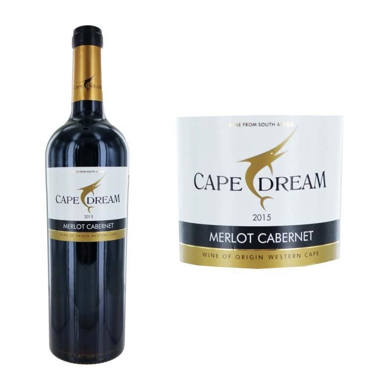 Cape Dream 2015 Merlot Cabernet - Vin rouge dAfrique du Sud