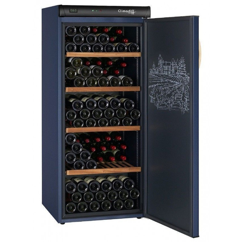 Climadiff Premium CVP180 Cave à vin pour 180 bouteilles - 62 cm - Bleu nuit