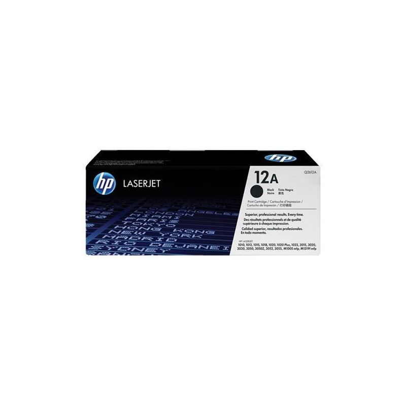 HP 12A toner noir authentique Q2612AD pour HP LaserJet 1010/1012/1015/1018/1020/1022/3015/3020/3030/3050/3055/M1005/M1319