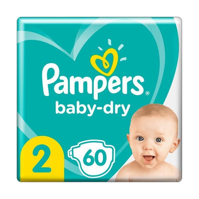 Pampers Baby-Dry Taille 2, 60 Couches