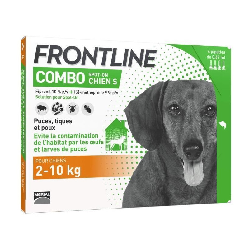 FRONTLINE Combo chien - 2-10kg - 4 pipettes