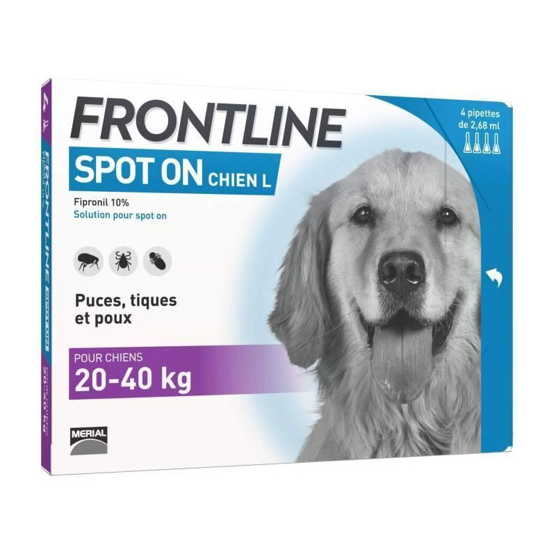 FRONTLINE Spot On chien 20-40kg - 4 pipettes