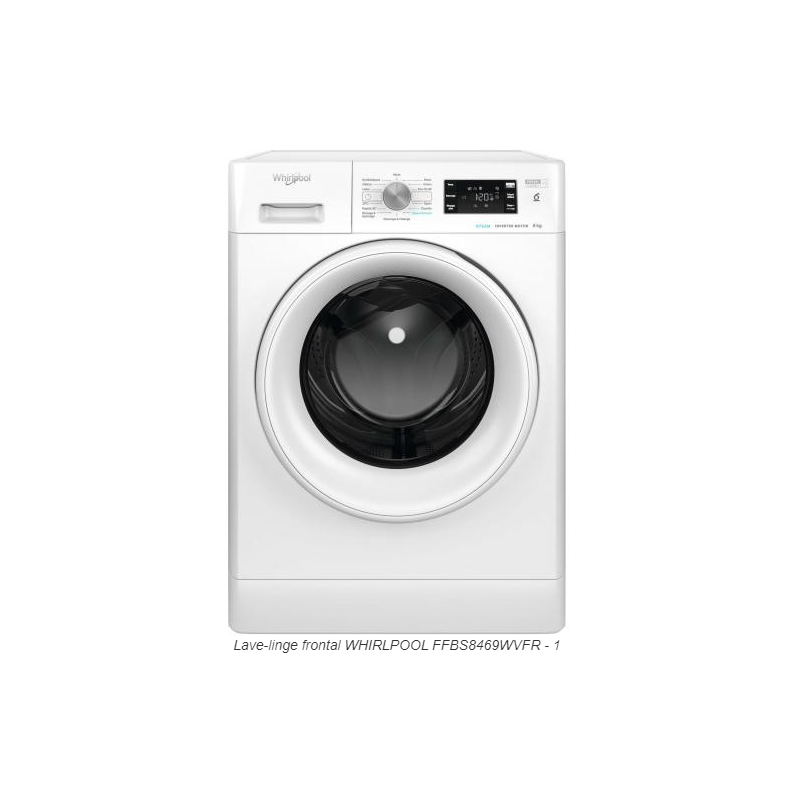 WHIRLPOOL - Sèche linge chargement frontal - Finition : blanc