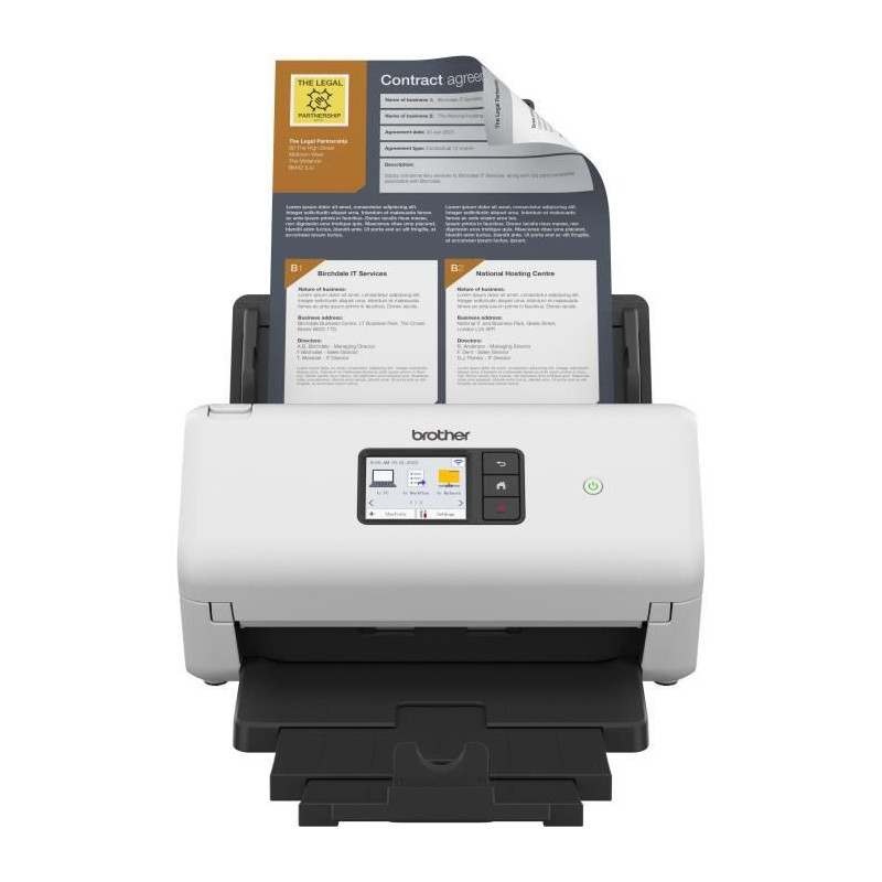 Scanner - BROTHER - ADS-4500 - Documents Bureautique - Recto-Verso - 70 ppm/35 ipm - Ethernet, Wi-Fi, Wi-Fi Direct - ADS4500WRE1