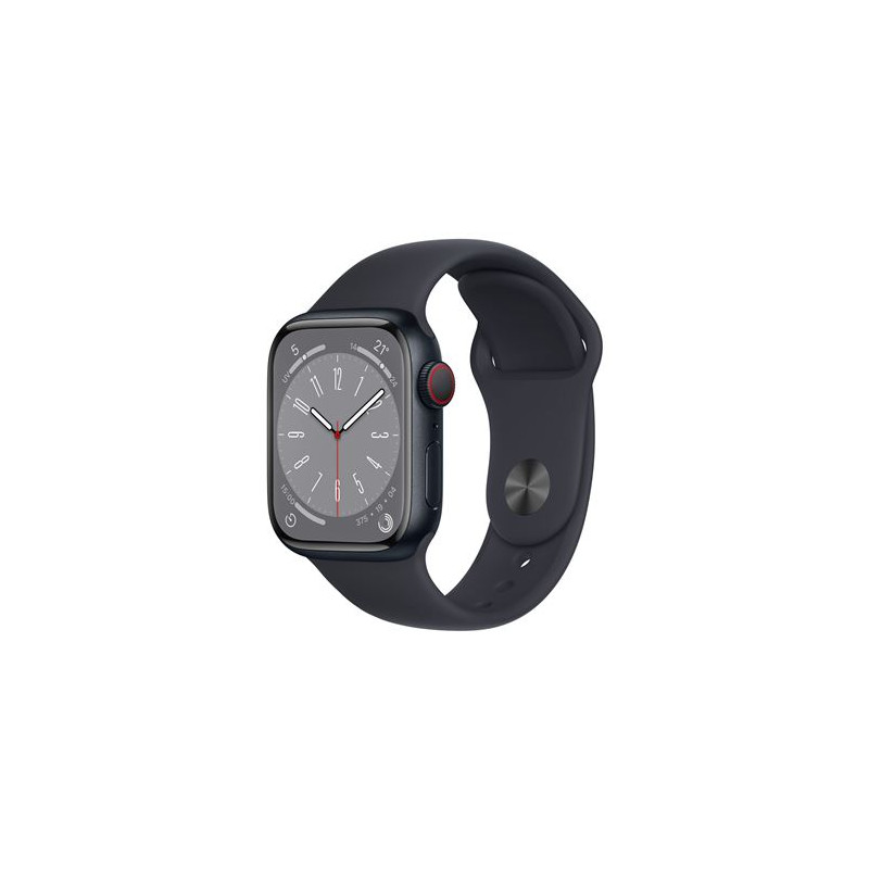 Apple Watch Series 8 GPS + Cellular, boîtier Aluminium Minuit 41mm avec Bracelet Sport Minuit