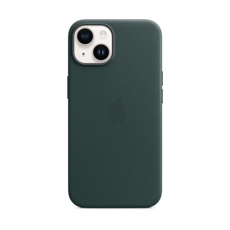 Coque en cuir avec MagSafe pour Apple iPhone 14 Vert forêt