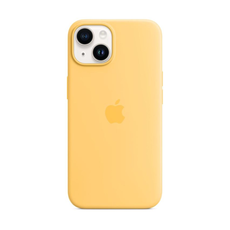 Coque en silicone avec MagSafe pour Apple iPhone 14 Soleil pale