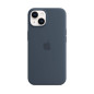 Coque en silicone avec MagSafe pour Apple iPhone 14 Bleu orage