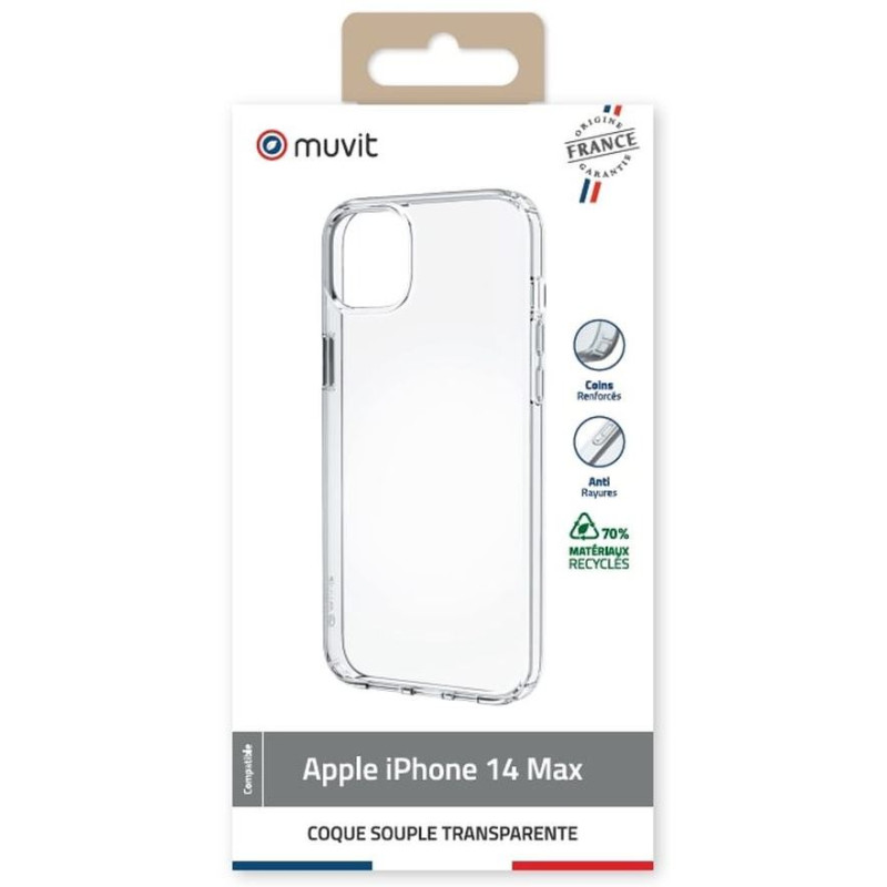 Coque souple Muvit For France iPhone 14 Plus Transparent