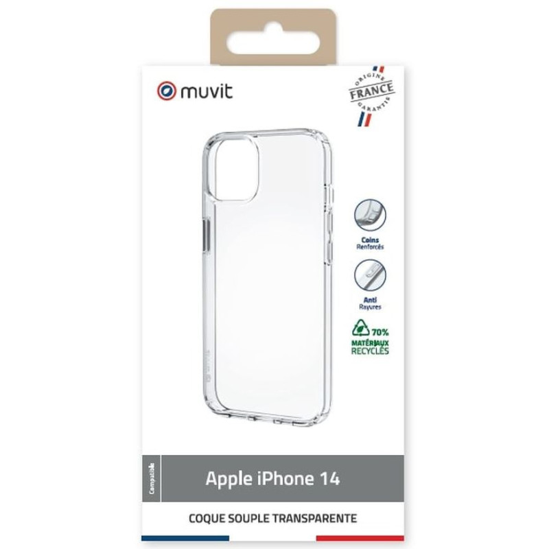 Coque souple Muvit For France iPhone 14 Transparent