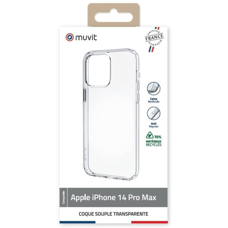 Coque souple Muvit For France iPhone 14 Pro max Transparent