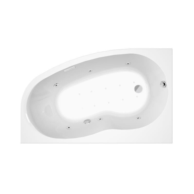 ALLIBERT BATH & DESIGN Baignoire balnéo ELBA DUO DROITE ESSENTIA - massage eau + air- tablier acrylique inclus 160 x 100 cm