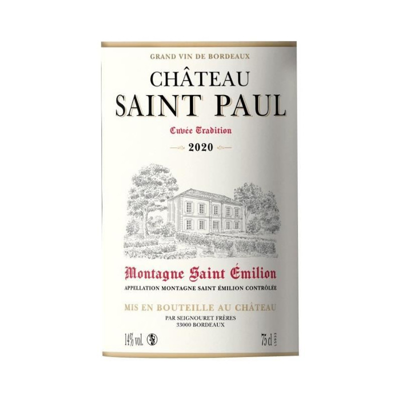 Château Saint Paul Cuvée Tradition 2020 Montagne Saint-Emilion - Vin rouge de Bordeaux