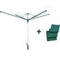 Séchoir parapluie Linomatic 500 Deluxe Cover 82007 Leifheit - Etendoir extérieur rotatif 50 metres- Fils rétractables douille