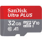 Carte Mémoire SanDisk Ultra Plus MicroSDHC UHS I 32 Go avec Adaptateur microSD, microSDHC et microSDXC