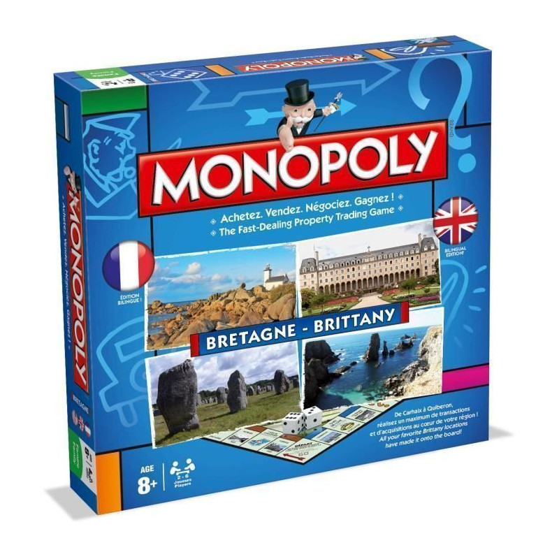 MONOPOLY - Bretagne - Jeu de societe - Version bilingue francais-anglais