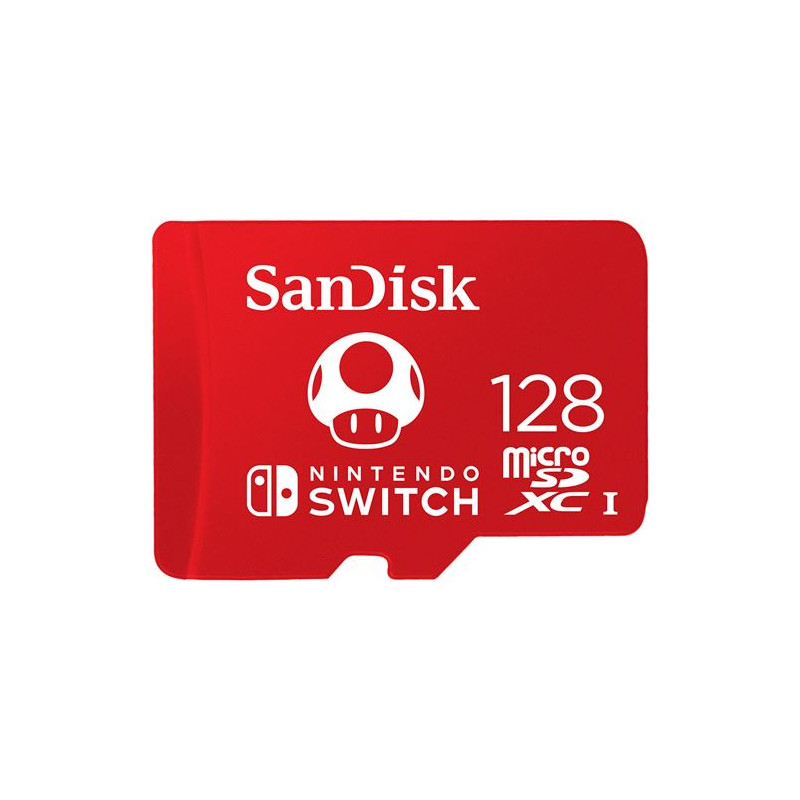 Carte mémoire microSD SanDisk SDSQXAO 128G GNCZN 128 Go pour Nintendo Switch Rouge