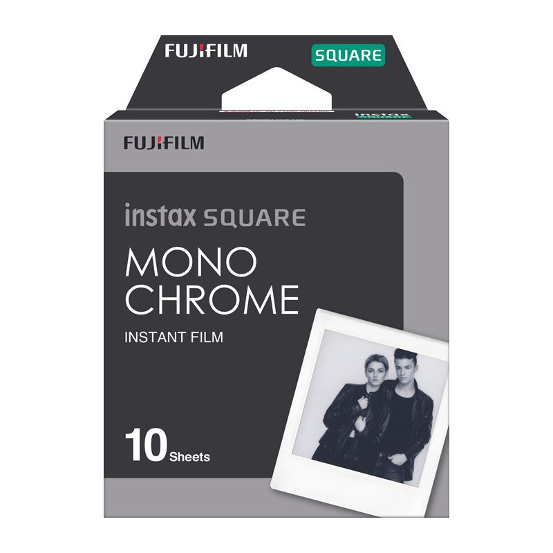 Film Fujifilm Instax Square Pack Monochrome 10 Poses Noir et Blanc