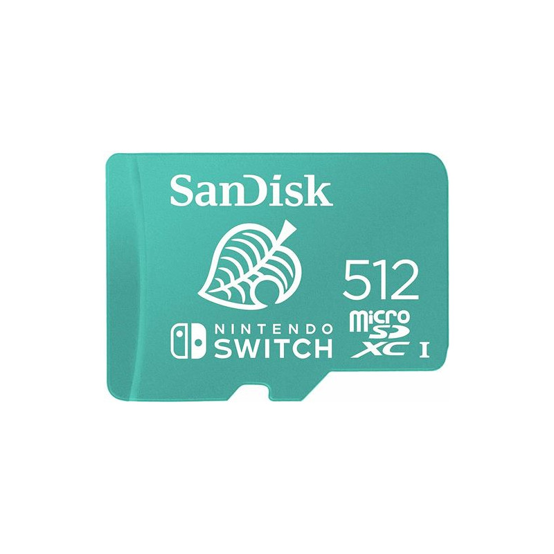 Carte mémoire microSDXC UHS I SanDisk 512 Go pour Nintendo Switch Vert et blanc
