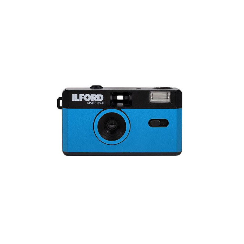 Appareil photo argentique compact 24x36 Ilford Sprite II Noir et bleu Réutilisable