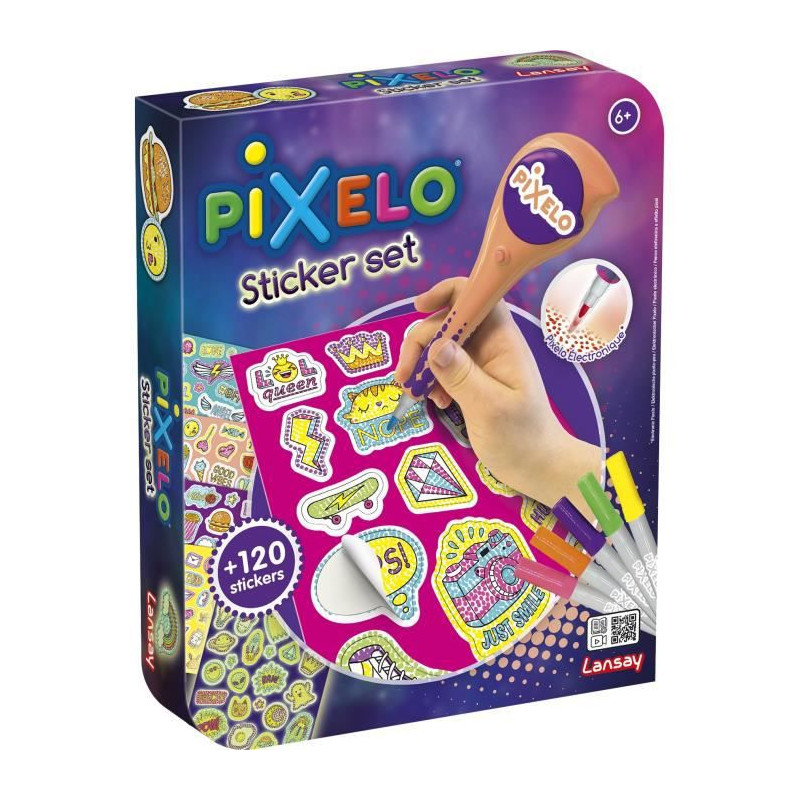 Pixelo - Sticker Set - Activités Artistiques - Coloriage et Dessins - Des 6 ans - Lansay