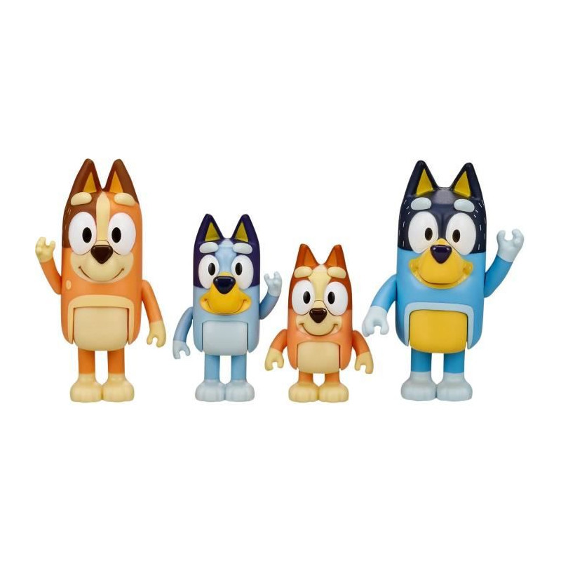 4 figurines de la famille de Bluey au complet - MOOSE TOYS - A partir de 3 ans