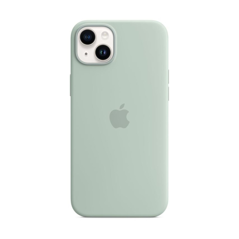 Coque en silicone avec MagSafe pour Apple iPhone 14 Plus Bleu cactus