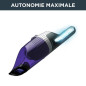 ROWENTA RH1238WO Aspirateur balai sans fil, Tube flexible, Compact, Tous types de surface, Autonomie 40 min, X-Trem, Noir/violet