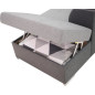 Canapé d'angle convertible 5 places DAYTONA - Tissu anthracite/gris - Coffre de rangement - L 260 x P 218 x H 77 cm