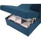 Canapé d'angle convertible 5 places DAYTONA - Tissu bleu marine - Coffre de rangement - L 260 x P 218 x H 77 cm