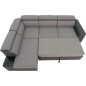Canapé d'angle convertible 4 places KELIO - Tissu anthracite/gris - L 245 x P 184 x H 77 cm