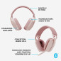 Logitech - Casque d'écoute léger sans fil avec Micro anti-bruit de fond - Zone Vibe 100 - Rose