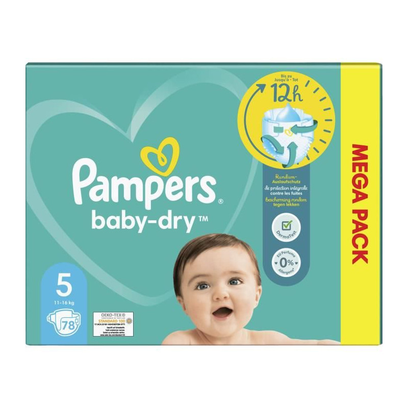 PAMPERS Baby-Dry Taille 5 - 78 Couches