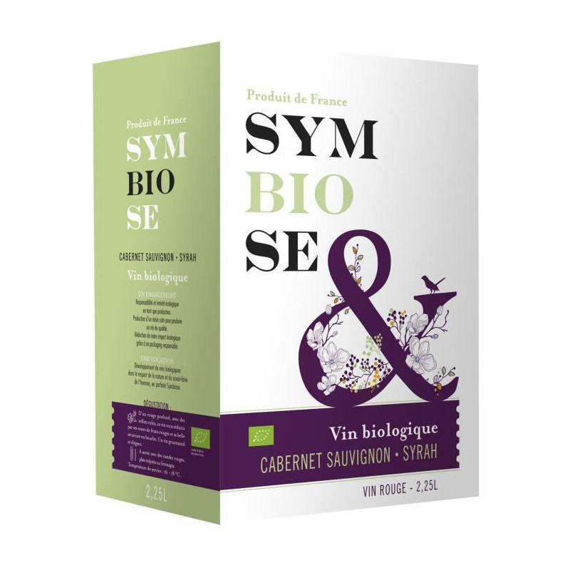 BIB Symbiose Cabernet Sauvignon Vin de France - Vin rouge - Bio