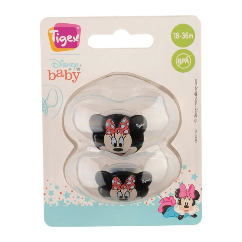 TIGEX Lot 2 sucettes Soft Touch Friends Minnie - 18-36 mois