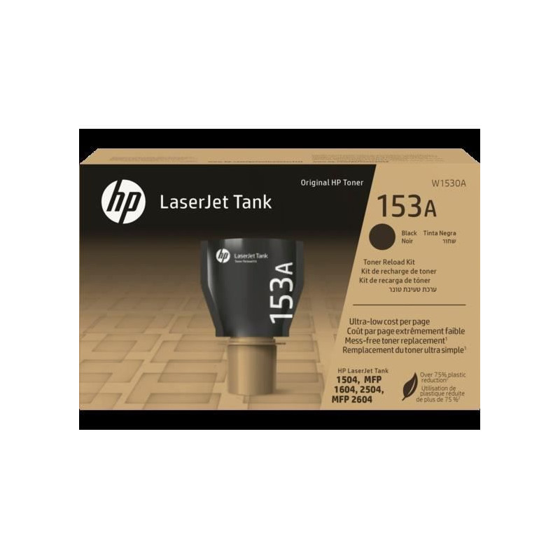 Kit de recharge de toner noir Authentique- HP - HP 153A - Pour LaserJet Tank (W1530A)