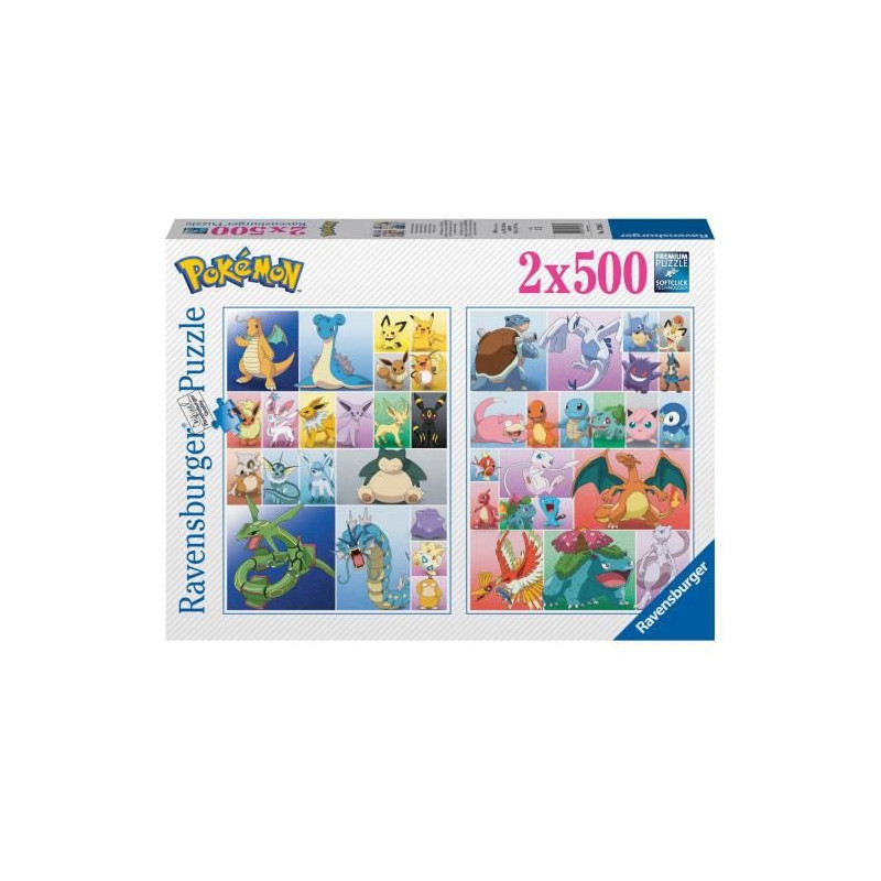 Puzzle Pokémon 2x 500 pieces - Collection de Pokémon - A partir de 12 ans - Ravensburger