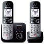 Téléphone fixe sans fil Duo Panasonic KX TG6862 Noir et argent