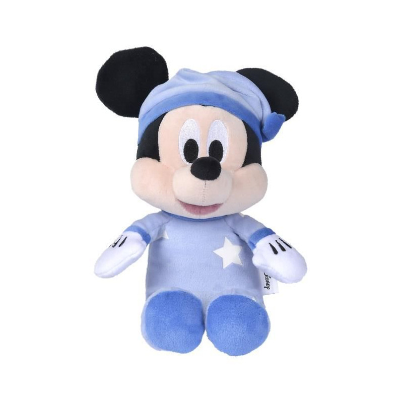 Peluche Disney Mickey Phosphorescente - 25 x 13 13 cm - Impression lumineuse - Bleu