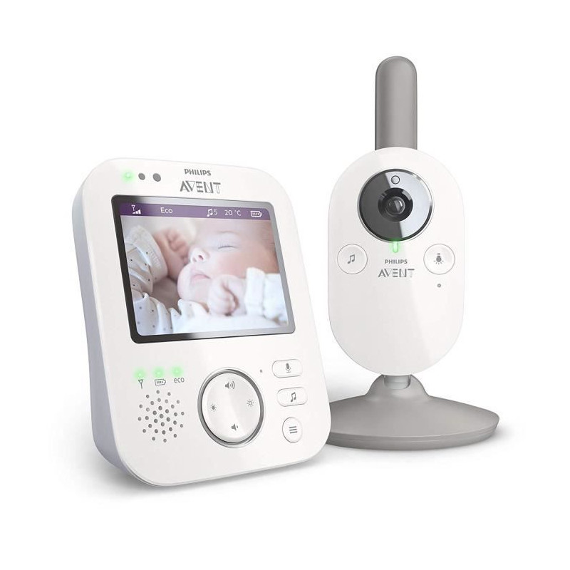 PHILIPS AVENT SCD843/26 Babyphone vidéo - Technologie A-FHSS - Ecran 3.5 - Fonction Répondre a bébé