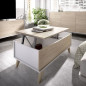 Ensemble salon NESS - Meuble TV 155cm + buffet 3 portes 155cm + Table basse relevable - Chene naturel et blanc