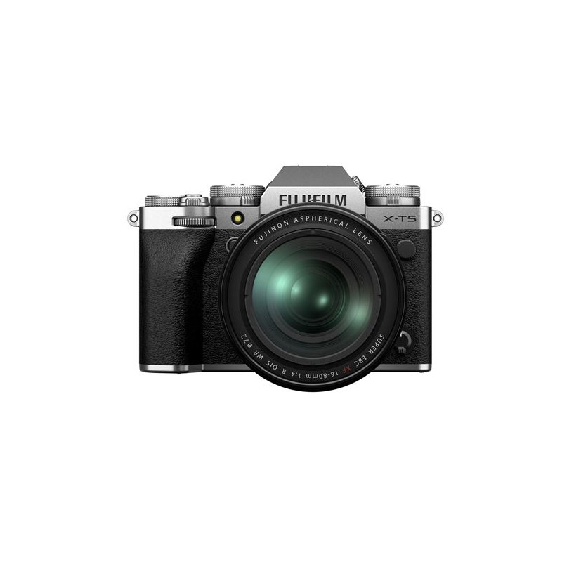Appareil photo hybride Fujifilm X T5 argent + XF 16 80mm f 4 R OIS WR