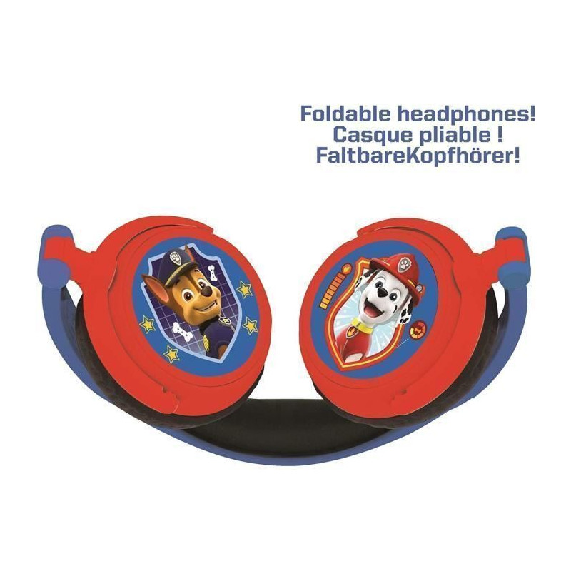 PAT PATROUILLE Casque Casque stereo filaire pliable pour enfants avec limitation de volume decoute - LEXIBOOK