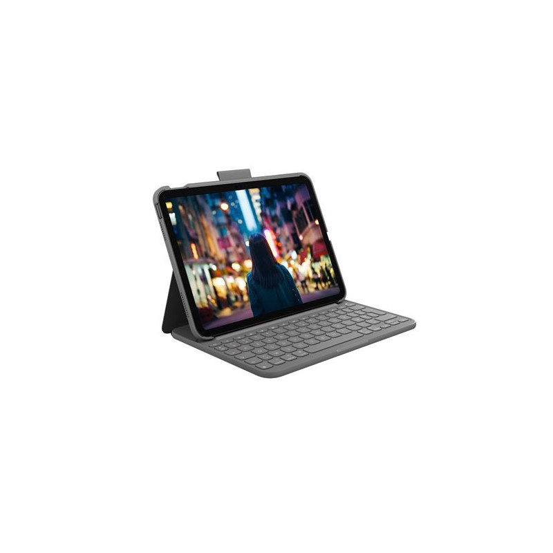 Etui clavier intégré Logitech Slim Folio pour iPad 10e génération Gris Oxford