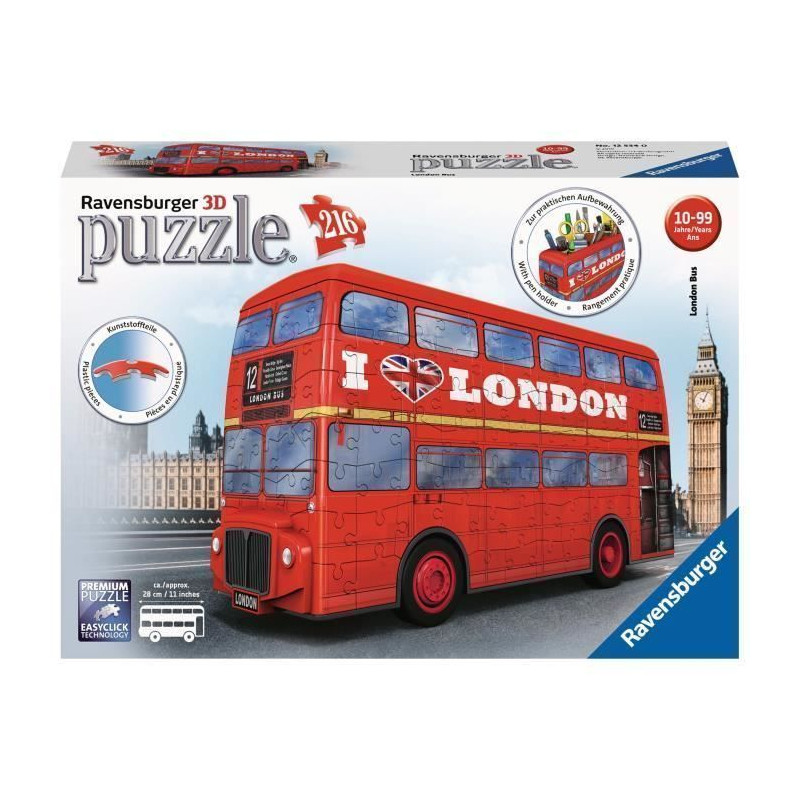 RAVENSBURGER -  Puzzle 3D Bus londonien 216 pieces