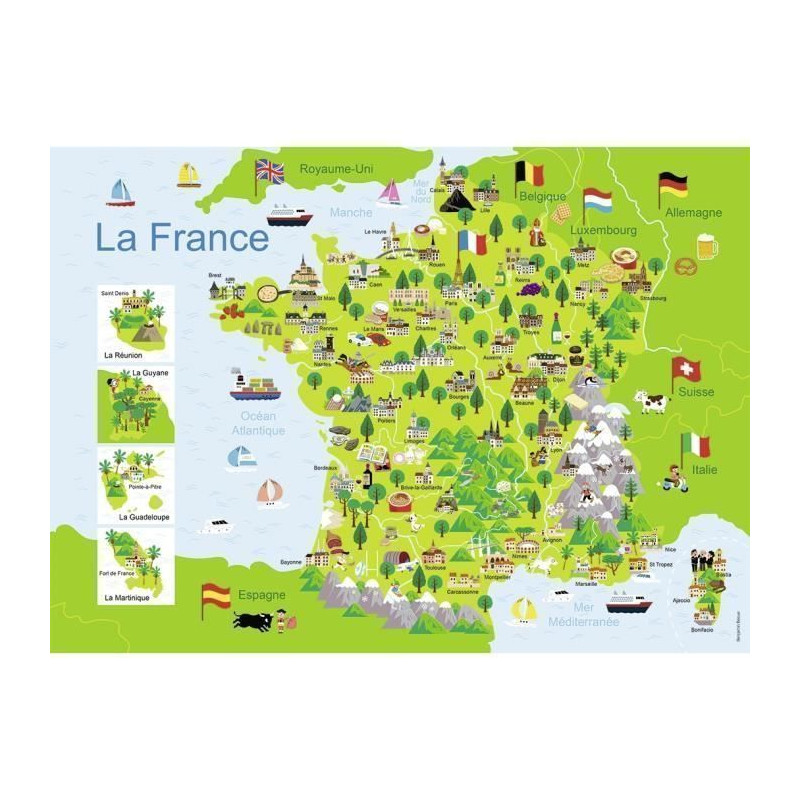 RAVENSBURGER Puzzle 100 p - Carte de France