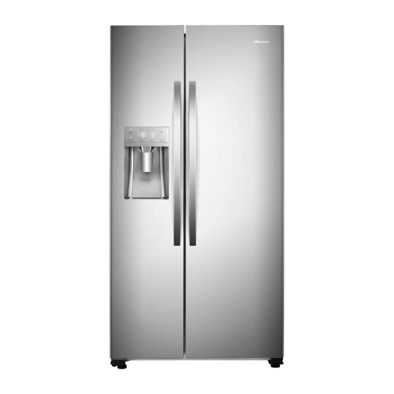 Réfrigérateur Américain HISENSE - RS694N4IIF - 2 portes - 562 L - l 74 x L 91 x H 179 cm - Inox