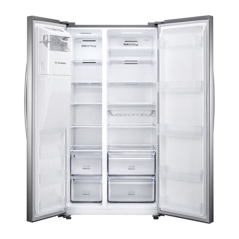 Réfrigérateur Américain HISENSE - RS694N4IIF - 2 portes - 562 L - l 74 x L 91 x H 179 cm - Inox