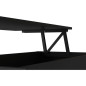 Table basse HAPPY - Mélaminé noir - Plateau relevable - L 100 x P 50 x H 44 cm