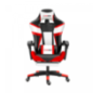 Herzberg HG-8082 : Chaise de Jeu et De Bureau Tricolore Avec Accent en Forme de T Rouge